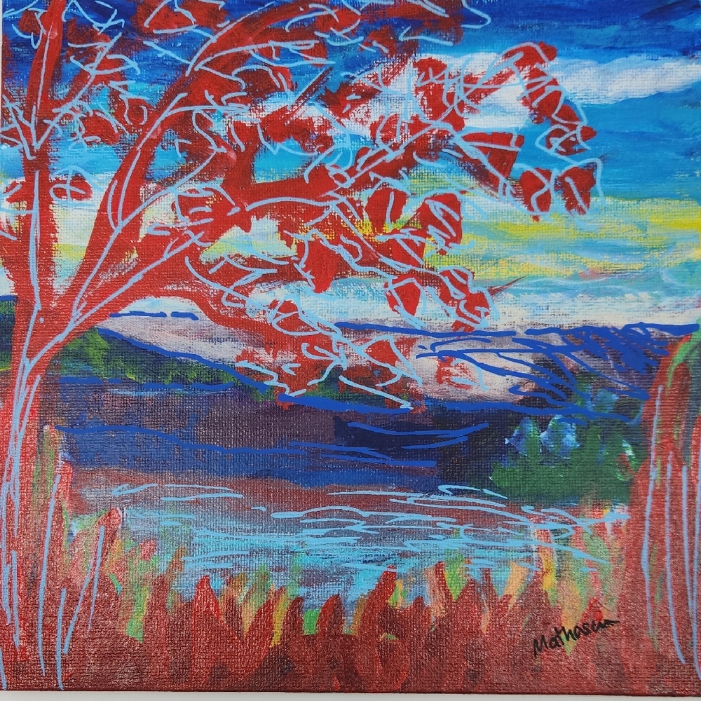 Original Art "Leaves on Fire" by Butterfly Rising Designs